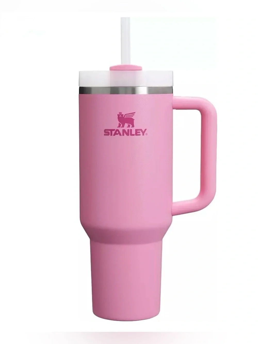 Stanley Pink Travel Tumbler with Handle and Straw - 40 oz. NEW - Picture 1 of 6